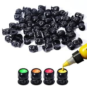 Disposable Tattoo Ink Cups-200pcs Disposable Skull Tattoo Ink Cups For Tattoo Permanent Makeup Container Cap Tattoo Accessory,Tattoo Ink,Tattoo Supplies,Tattoo Kits (Black)