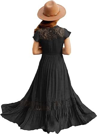 HOSIKA Girls Elegant Lace Ruffle Sleeve A-Line Formal Wedding Party Flower Girl Dress 6-12 Years